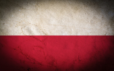 Flag of Poland with old dirty grunge texture