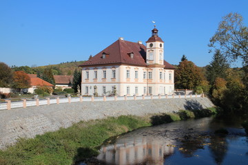 Štěnovice castle on bank of Úhlava river, South Bohemian region, Czech republic