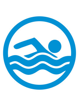 kreis schwimmen liebe symbol urlaub meer ferien wasser wellen cool logo design piktogramm baden schwimmbad sport spaß tauchen hallenbad clipart schwimmer