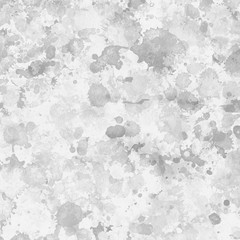 Gray paint splatter effect texture on white paper background. Artistic backdrop. Different paint drops. © artistmef