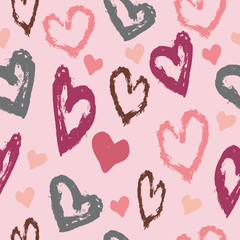 Vector pink and red love hearts. Perfect for fabric, wallpaper, stationery and scrapbooking projects and other crafts and digital work
