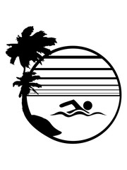 kreis rund wasser meer urlaub palmen insel strand ferien wellen cool logo design piktogramm baden schwimmbad sport spaß tauchen hallenbad clipart schwimmer © Style-o-Mat-Design