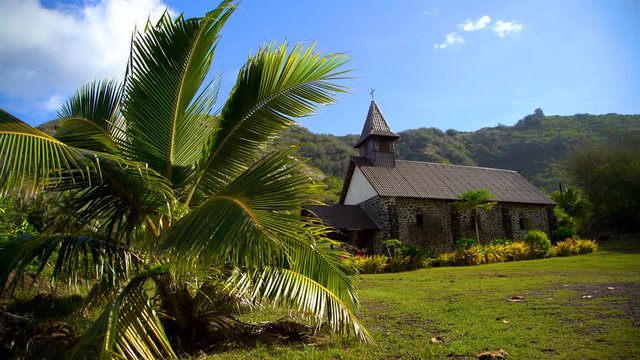 Church building Taaoa Hiva Oa Marquesas South Pacific 