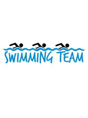 design swimming team 3 freunde bahn schwimmen wasser meer urlaub ferien wellen cool piktogramm baden schwimmbad sport spaß tauchen hallenbad clipart schwimmer © Style-o-Mat-Design