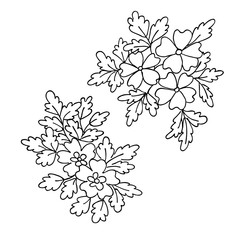 Hand drawing flowers, motive design, embroidery design in vector.