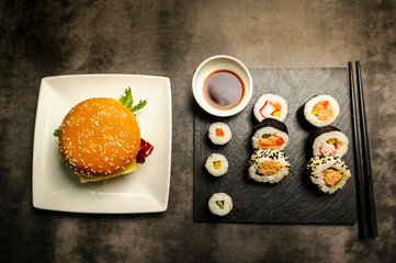 what is healthier - hamburger or sushi