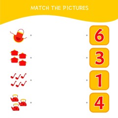 Counting educational children game, math kids activity sheet. How many objects task. Cartoon kitchenware.