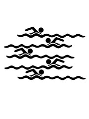 bahnen schwimmen wasser meer urlaub ferien wellen cool logo design piktogramm baden schwimmbad sport spaß tauchen hallenbad clipart schwimmer © Style-o-Mat-Design