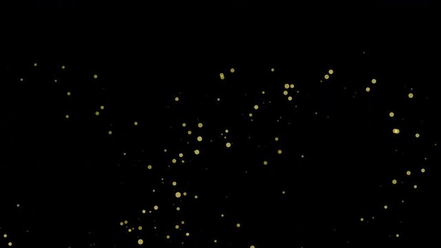 Gold sequins particles effects can be used for introduction sequences or gigs