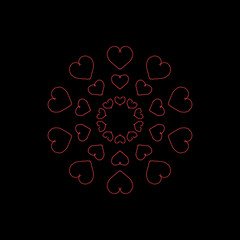 Simple composition of romantic hearts shapes for valentines