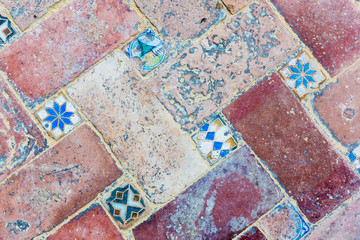 antique floor tiles of Seville, Spain