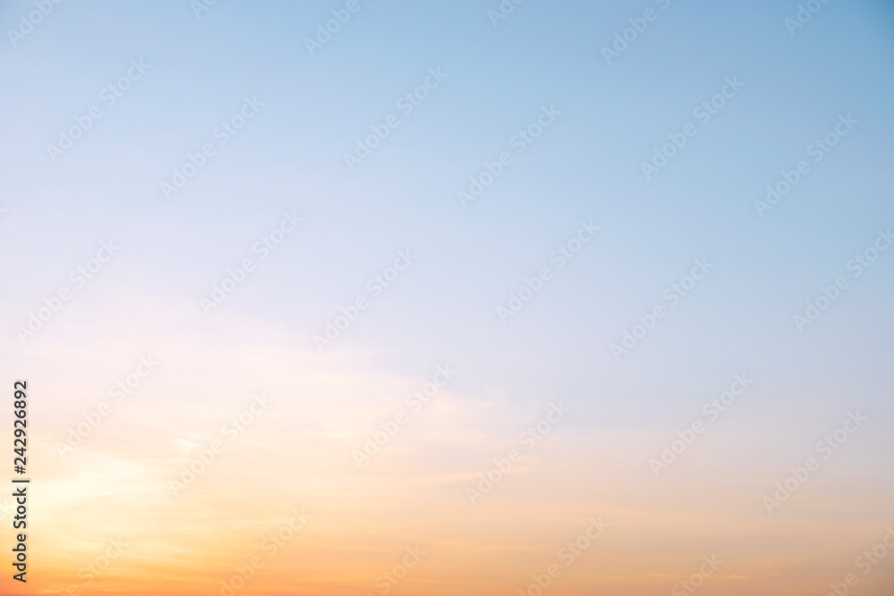 Wall mural abstract background of sky gradient shade from orange color to blue color use for template