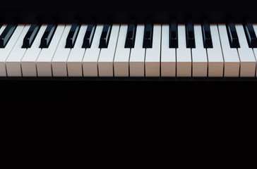 music keyboard piano keys background black and white notes