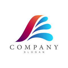 water splash letter a logo design