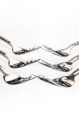 Set of forks isolated on white background