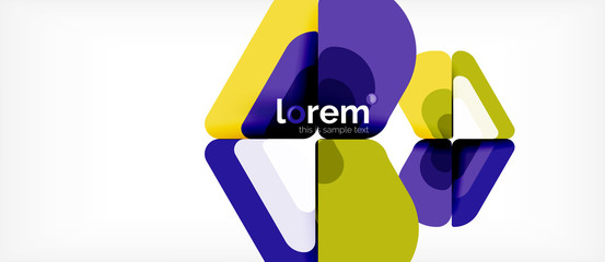 Colorful trendy geometric shapes background