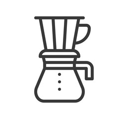 Drip coffee vector, coffee related line style editable stroke icon