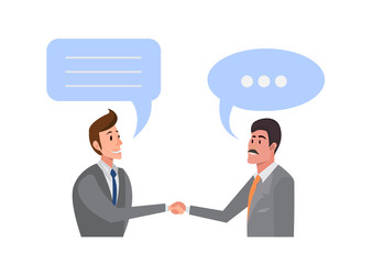 Two businessmen shake their hands. illustration. Business handshake.