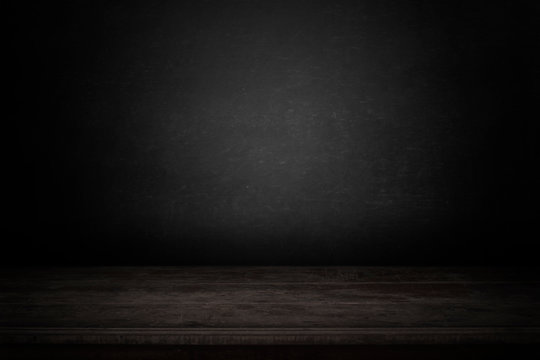 blank table with dark background