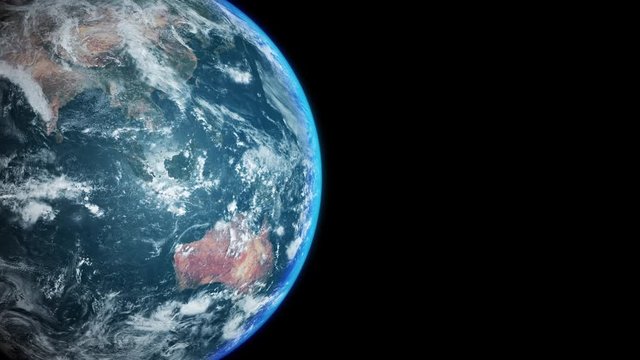 Planet Earth From Space - Full rotation 360 LOOP 4K - Left position Day Side