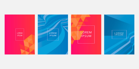 Set of covers, brochure, flyer template design with abstract background