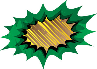 Obraz premium Vector illustrated retro comic book background with big brown explosion bubble, pop art vintage style backdrop.