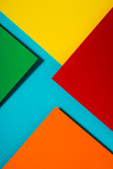 Vibrant colors palette paper design. Geometric shapes.