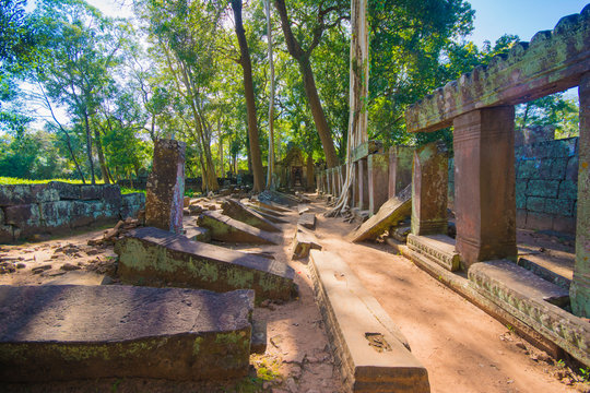 Koh Ker is a 10th-century temple, is a stepped 7-tiered pyramid, near Siem Reap, Cambodia