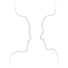 Abstract face one line