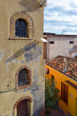 Traditional colorful vintage architecture in small town in Sicily, Italy