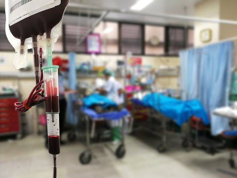 Blood Supply, Blood Bags, Treatment For Patients Accident And Emergency Operating Room Or Patients , Blur