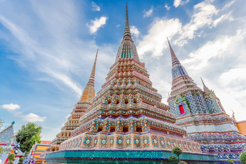 pagodes du temple de Wat Pho, Bangkok, Thaïlande 
