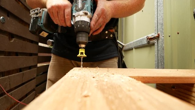 Drilling into a Timber Decking Baord 2