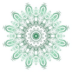 Green color gradient. Flower coloring Mandala. decorative elements. Oriental pattern, vector illustration. Indian, moroccan, mystic, ottoman motifs.
