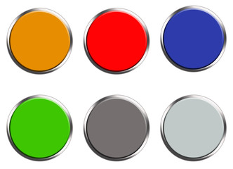 set of colored web buttons on white background. flat style. set of round button for your web site design, logo, app, UI. colorful web button symbol. button sign.