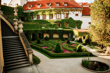 The Vrtba Garden in summer on a Sunny day