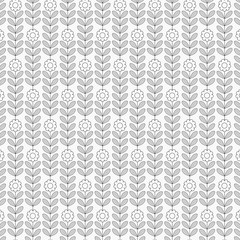 linear vector pattern, repeating abstract flower leaves, gray line of leaf or flower, floral. graphic clean design for fabric, event, wallpaper etc. pattern is on swatches panel.