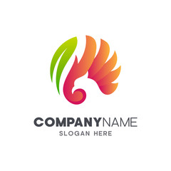 Obraz premium eagle + leaf vector logo