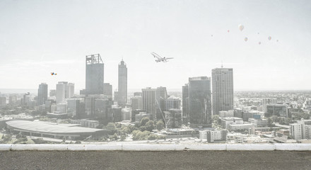 Fototapeta premium Bird eye view on city