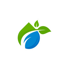 water drop Logo Template vector illustration design, eco leaf icon