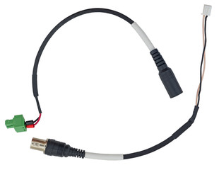 Video jack connector on a white