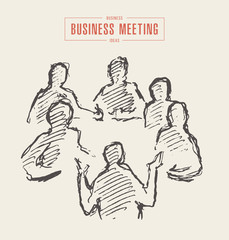 Business meeting brainstorming team a work vector