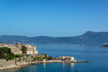 Fototapeta na wymiar Corfu Town and Ionian Sea