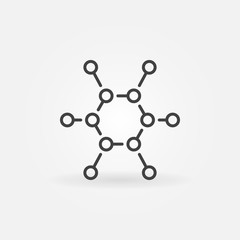 Chemical structure vector minimal icon or symbol in thin line style