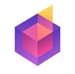 Modern icon design logo element. Best for identity and logotypes. Square geometric perspective logo.