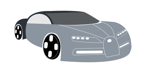 Vector illustration of gray super car
