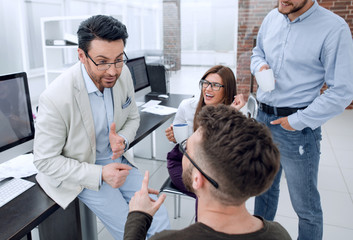 Fototapeta premium modern business team during coffee break.
