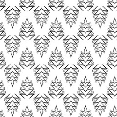 Abstract twig seamless pattern. Fashion graphic background design. Modern stylish abstract texture. Design monochrome template for prints, textile, wrapping, wallpaper, website. Vector illustration