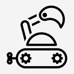 Outline digger toy pixel perfect vector icon
