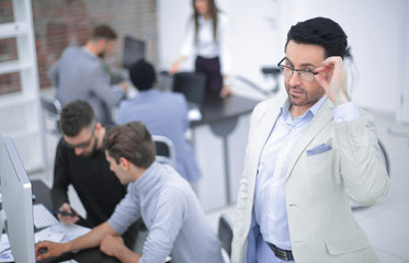 modern businessman standing in office